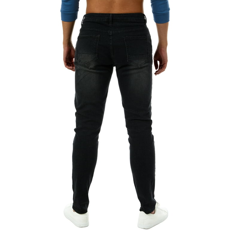 Skinny Ripped Jeans Super Comfy Slim Fit Biker Jeans Pants with Destroyed Holes Walmart.com