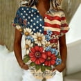 thumbnail image 4 of Mifsaly Short Sleeve Button Down Shirts for Women Lapel Collar V Neck Blouses Patriotic Hearts American Flag Print Independence Day Tops 2026 XL, 4 of 6