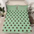 thumbnail image 2 of Homewish Green Brown Geometric Circle Boy Girl Twin Sheet Sets 3pcs,Polka Dots Twin Fitted Sheet Microfiber,Vintage Aesthetic Breathable Flat Sheet,Luxury Bedroom Decor, 2 of 7