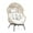 Off White, variant on Costway Oversized Egg Style Chair with Cushions & Headrest Heavy-Duty Metal Frame for Yard Grey