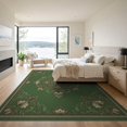 thumbnail image 3 of ODIKA 9'x12' Washable Area Rug Ivory Arrangement Distressed Cornerwork Chartreuse Vintage Ornate Refined for Great Room, Indoor Concept, Large Living Low Pile, Flatwoven, 3 of 7