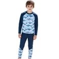 thumbnail image 1 of RXMEKW Boys Long Sleeve Swim Shirt and Trunks Set for Kids, UPF 50+ Sun Protection Rash Guard and Swim Shorts, 2-Piece Split-Body Surfing and Diving Suit, 1 of 5