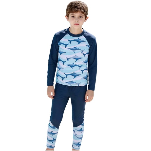 Traje de Surf de Buceo con Protector Solar de Manga Larga para Niños en Tamaños Pequeños, Medianos Y Grandes