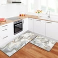 thumbnail image 4 of Gold White Gray Kitchen Rugs and Mats Set of 2, Anti-Slip Washable Kitchen Mats, Marble Kitchen Runner Mat for Kitchen, Dining Room, Flooring, Home, Office, Sink, Laundry Room, 17x30+17x47 Inch, 4 of 6