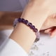 thumbnail image 2 of Pulsera de plata de ley S925 con amatista y cuarzo rutilado negro, 2 of 2
