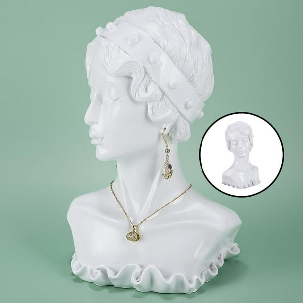 Necklace and earring bust shop jewelry display