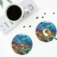 thumbnail image 4 of Lsque Sea World Pattern 4" Drink Coasters Set of 4, PVC Leather Absorbent Coasters, Table Coaster Set Decorative Coffee Cup Coasters Housewarming Gift -Round Shape, 4 of 6