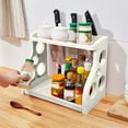 thumbnail image 5 of 2 Tier Spice Rack Organizer Step Shelf Countertop Spice Storage Holder, Removable Pluggable Tool Storage Rack, for Kitchen Cabinet Cupboard Pantry, 5 of 7