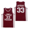 thumbnail image 4 of Camisetas de baloncesto Lower Merion 33 Kobe Bryant High ScHool Jersey Costura Bordado Ropa deportiva al aire libre Película Hip Hop Rojo Blanco, 4 of 4