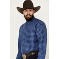 thumbnail image 2 of Wrangler Men's George Strait By Plaid Print Long Sleeve Button-Down Western Dark Blue XX-Large, 2 of 4