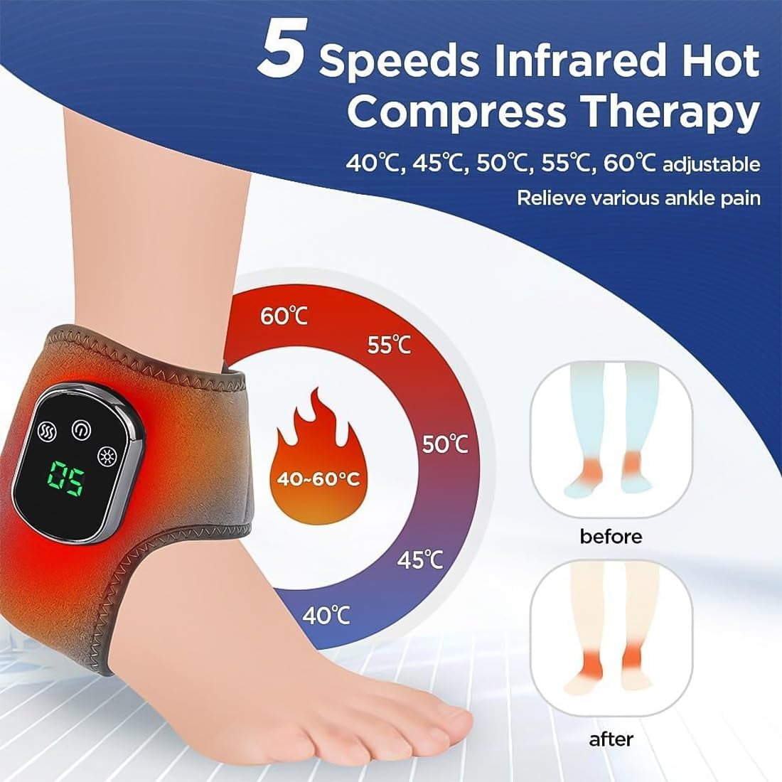 Foot Massager - 3 Vibration Modes & 5 Heat Levels, 2026 FootRenew Triple Method Massager, for Circulation & Pain Relief, Foots Relaxation, Neuropathy, Plantar Fasciitis
