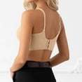 thumbnail image 5 of Elara Women’s Seamless Lifting Push Up Bra Latex Cup Soft Gel Breathable Brushed Camellia Khaki XL, 5 of 5