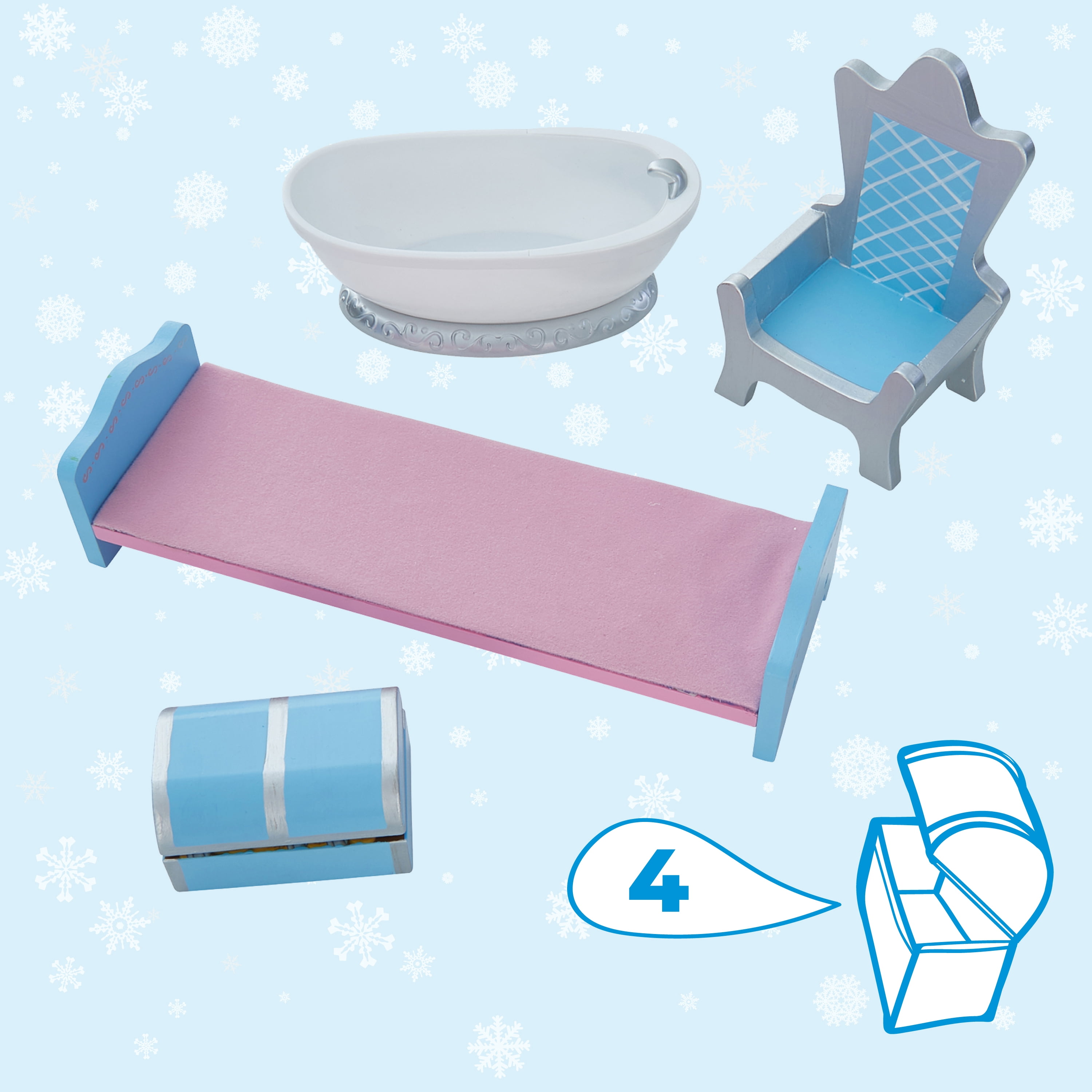 Teamson Kids - Dreamland Castle Play Vanity Set - White / Ice Blue