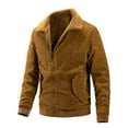 thumbnail image 1 of Birdeem Mens Zipper Closing Cardigan Carry Pockets Solid Color Long Sleeve Turn-Down Collar Jacket, 1 of 1