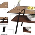 thumbnail image 3 of Holaki Glass Coffee Table, Rectangle Tempered Glass Table, 2-Tier Center Table  with Clear Tempered Glass Top Metal Leg, Mordern Home Office Furniture, 3 of 6