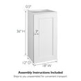 thumbnail image 3 of Design House Brookings Ready to Assemble Shaker Style Wall Kitchen Cabinet (18" x 36" x 12"), White, 3 of 28