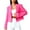 Pink, variant on Fesfesfes Blazer Coat for Women Spring And Fall Solid Color Long Sleeve Button Lapel Thin Suit Small Jacket Under $10