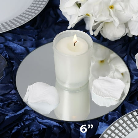 BalsaCircle 6 Pieces Round 6" Glass Mirrors Table Party Favors Centerpieces