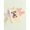 thumbnail image 3 of Toddler Girl Halloween Outfits Sweatshirt Dress Long Sleeve Round Neck Witch Hat Print Pullover Colorblock Baby Fall Clothes, 3 of 9