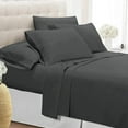 thumbnail image 2 of Luxury 6 Piece Bed Sheet Set - 100% Egyptian Cotton - 400 Thread Count - Extra Soft and Luxury 12" Deep Pocket, Cool and Breathable, Twin Size - Dark Gray Solid., 2 of 5