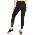 thumbnail image 4 of High Waist Tummy Control Sports Leggings With Side Mesh Pockets  Reflective Leg Detail - Black, 4 of 8