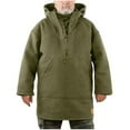 thumbnail image 1 of Men Thermal Windbreaker Jacket Winter Warm Hooded Wool Coat, 1 of 2