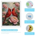 thumbnail image 3 of Diamond Art Kit for Adults, Red Birds Among Pink Blooms Diamond Painting for Adults Beginners, 5D DIY Diamond Art Painting Kits, Colorful Diamond Painting Craft for Home Decor 12x16, 3 of 7