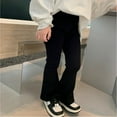 thumbnail image 2 of EnJoCho Girl Casual Pants Toddler Kids Girls Solid Color Elastic Waist Daily Pants Fashion Bell Bottoms Pant Leggings Clothes, 2 of 9