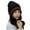 Black, variant on WREESH Women's Winter Beanie With Print Warmth Fleece Protection Thick Hat Beige