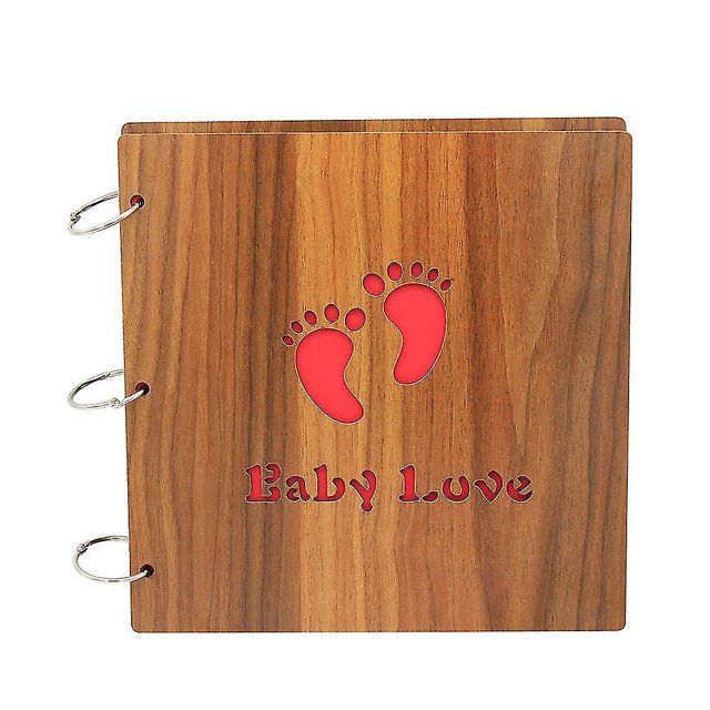álbum de fotos de álbum de recortes hueco de madera de 12 pulgadas, álbum de memoria Diy para ni?os, regalos de viaje (amor de bebé) LingWen 8390614179851