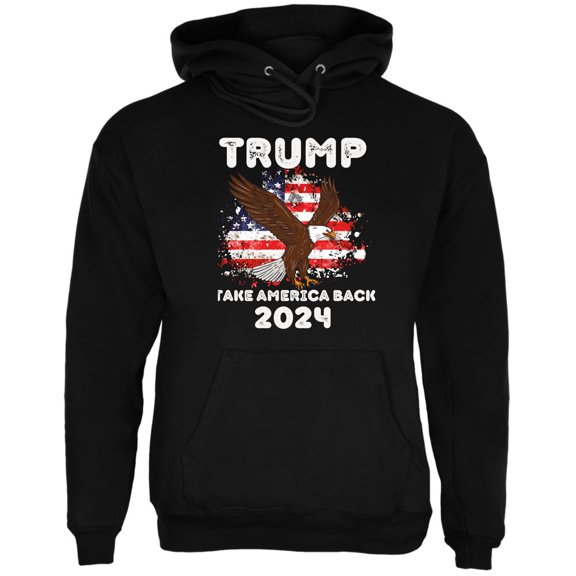 Election 2024 Trump Take America Back 2024 Patriotic Eagle Mens Pullover Hoodie