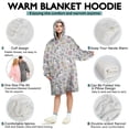 thumbnail image 5 of Wearable Oversized Blanket,Gray Cartoon Winged Unicorn Floral Book Pattern Wearable Blanket Hoodie for Adults,Cozy Hooded Blankets with Super Pockets,Super Warm Fuzzy Pullover for Women & Men, 5 of 6