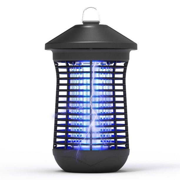 Lámpara eléctrica antimosquitos, lámpara antimosquitos eléctrica de 18 W, lámpara antimosquitos UV de 4000 V, resistente al agua IP44, alcance efectivo de 90 m², para interiores y exteriores
