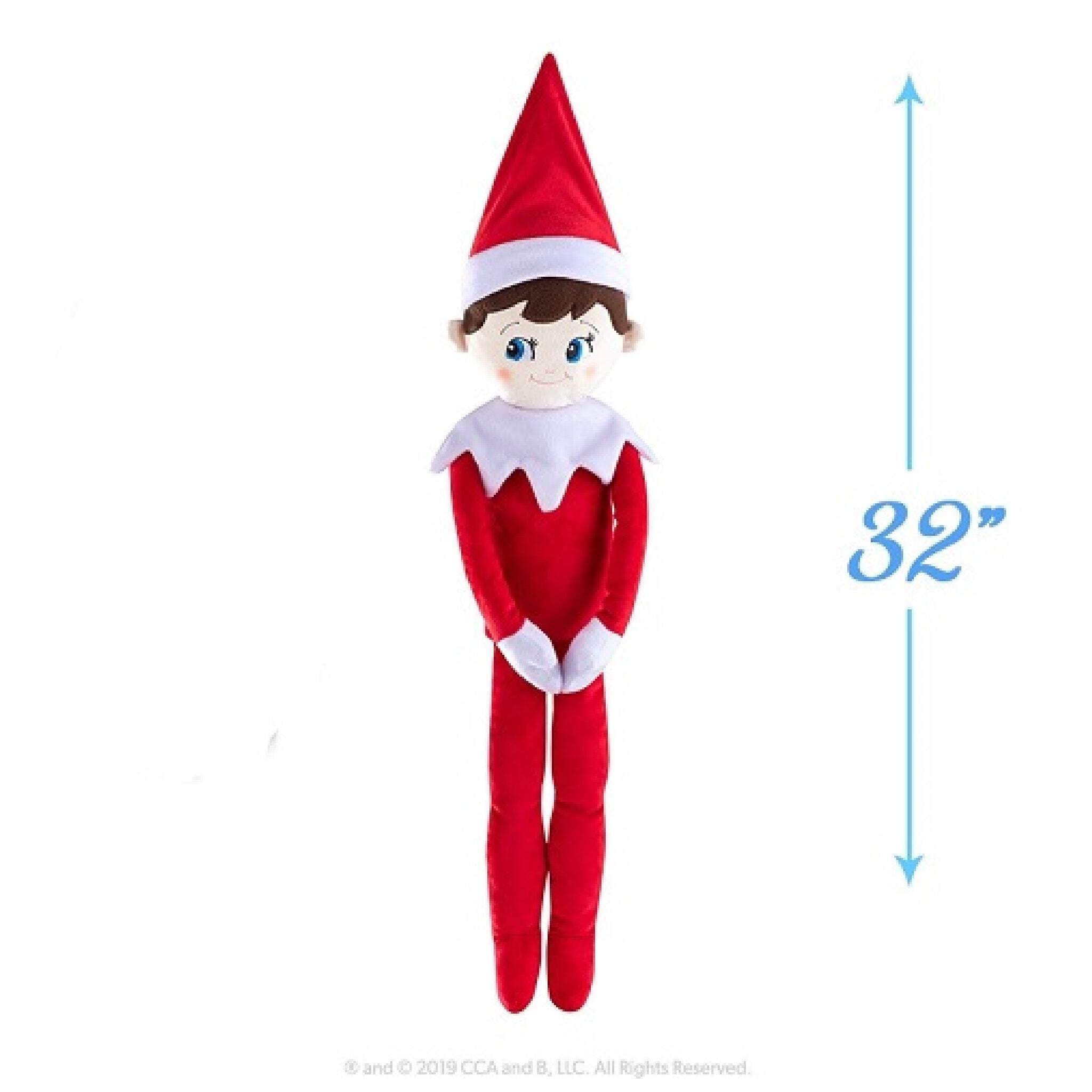 The Elf on the Shelf Plushee Pals Huggable – 27-Inch Oversized Scout Elf Plush Toy for Cuddling and Year-Round Play – Soft and Touchable Elf Friend.