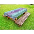 thumbnail image 1 of Blue and Purple Outdoor Tablecloth, Mandala Ombre Eastern Mystic Abstract Old Fashion Bohemian Native Cosmos Art, Decorative Washable Fabric Picnic Tablecloth, 58 X 104 Inches, Purple, by Ambesonne, 1 of 2