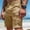 F3-Khaki, variant on Havenx Military Cargo Shorts for Men Knee Length Elastic Waist Shorts with Multi-Pockets Stretch Button Pant Outdoor Hiking Camping Relaxed Fit Casual Wear,Camouflage Green XL