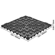 SKYSHALO 12 x 12 Black PVC Interlocking Floor Mats Waterproof, Non-Slip 50 Piece