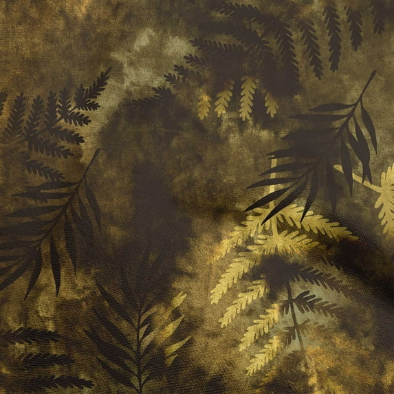 oneOone Cotton Poplin Twill Dark Olive Green Fabric Tropical Watercolor Quilting Supplies Print Sewing Fabric By The Yard 56 Inch Wide