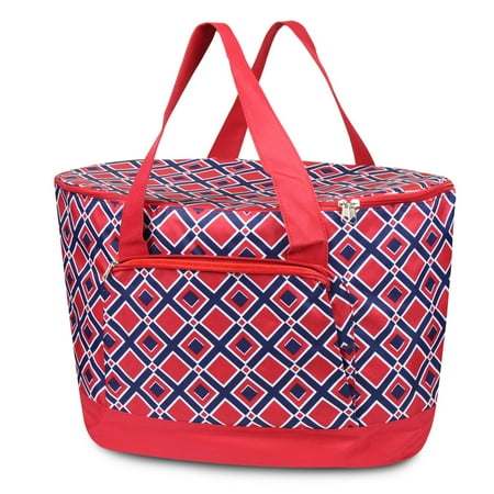 Ice Storage Container Zodaca Fashionable Large Insulated Cooler Tote Carry Box Food Storage Bag for Camping Beach Travel ()