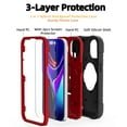 thumbnail image 2 of Rugged Case for iPhone 14 Ring Holder Kickstand Cover with Screen Protective Film, Heavy Duty Triple-Layers Military Grade Hybrid Shockproof Drop Resistant Case, Black+Red, 2 of 6