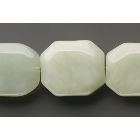 Faceted Green Emerald Bead Necklace Faceted Sea Green Jade Emerald Cutted Beads Semi Precious Gemstones Size: 28x23mm Crystal Energy Stone Healing Power for Jewelry Making ()
