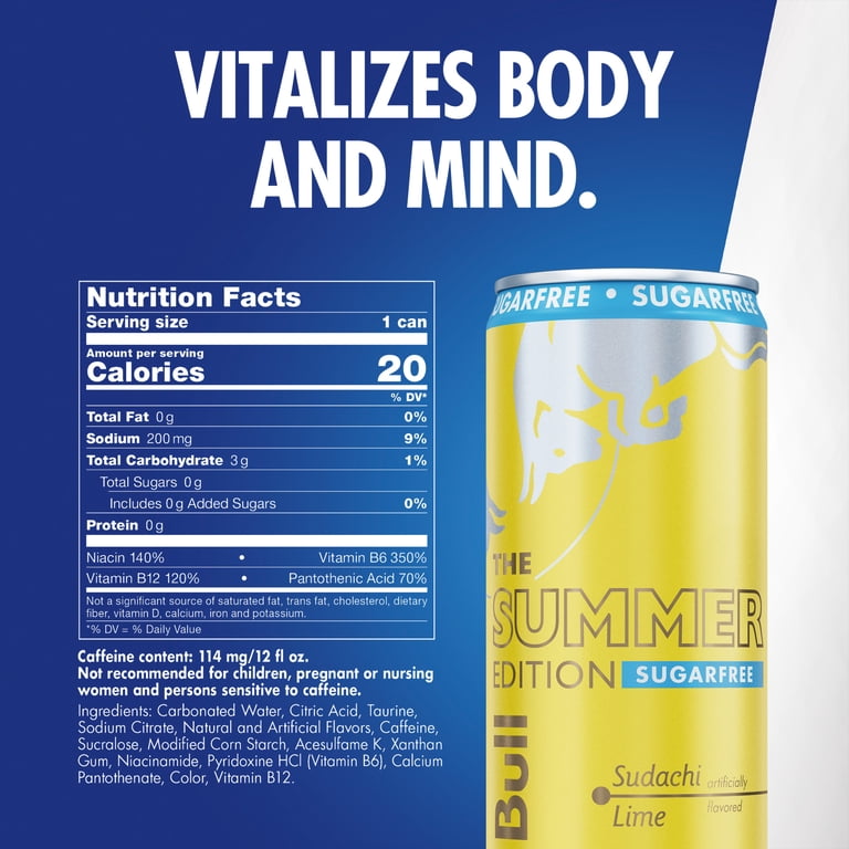 Red Bull THE SUMMER EDITION 2ケース　48本 Red Bull Summer Edition Sugarfree Energy Drink, Sudachi Lime, 12