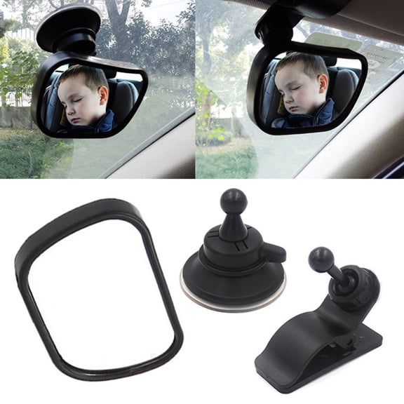 DMDUOU Baby Car Mirror,Rear Back Seat View Mirror, Shatterproof Acrylic Glass, 360° Adjustable, Suction Cup & Clip Base for Windshield or Sun Visor, Monitor Your Child Safely Multicolor