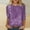 Purple, variant on Sakmal Womens Tops Under $5 Gray 3/4 Sleeve Floral Crew Neck T-Shirts T Shirts for Women