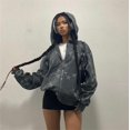 thumbnail image 2 of Oversized Star Print Zip Up Hoodie High quality, 2 of 5
