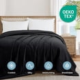 thumbnail image 5 of Summer Cooling Blankets for Hot Sleepers, Ice Throw Blanket for Sofa Bed, Breathable Summer Thin Blanket for Travel Camping, Cold Throws for Sleeping Night Sweats to Keep Cool 60" x 80", Black, 5 of 7