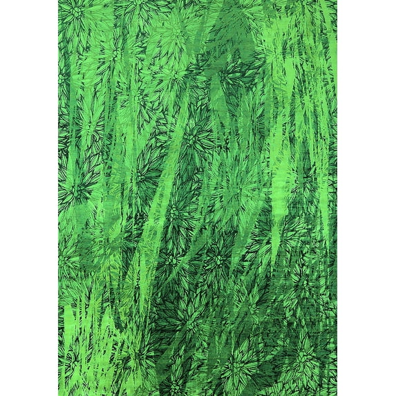 Ahgly Company Indoor Rectangle Oriental Green Industrial Area Rugs, 8' x 12'