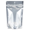 thumbnail image 3 of 50 pcs 5"x8.5" Mylar Clear/Silver Aluminum Foil Resealable Stand Up Bags Heat Seal Zipper Lock Reusable Storage Pouches for Zip Food Storage Lock Packaging with Tear Notches, 3 of 6