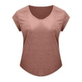 thumbnail image 3 of Patlollav Women's Casual O-Neck Loose Soft Cap Sleeve Solid Color T-Shirts Tops, 3 of 6