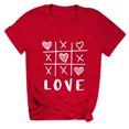 thumbnail image 4 of B91xZ Womens Mode T-Shirt à Manches Courtes Imprimé Col Rond, Rouge S, 4 of 4